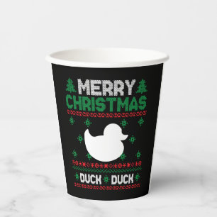 Cute Kids Duck Ugly Christmas Tshirt Paper Cups