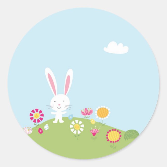 Cute Kids Easter Bunny Stickers (Front)
