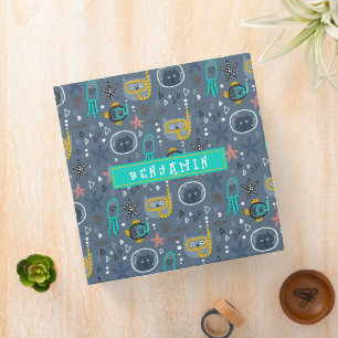 Cute Kids Fish Cats Starfish Jellyfish Undersea Binder