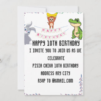 Cute Kids Floral Birthday Invitation | Garden Part
