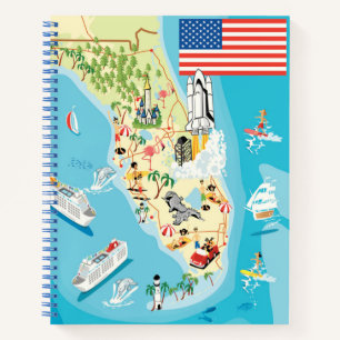 Cute Kids Florida Map Notebook