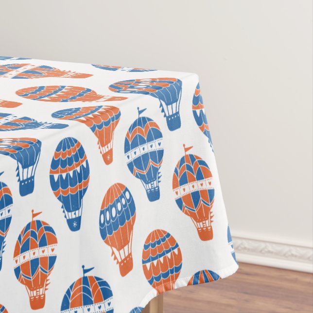 Cute Kids Flying Hot Air Balloons Steampunk Tablecloth (In Situ)