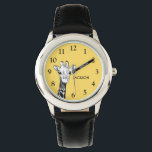 Cute Kids Giraffe Personalized Watch<br><div class="desc">Cute yellow giraffe personalized name watch. easy to personalize and will make a great gift for christmas, birthdays, and all other occassions.</div>