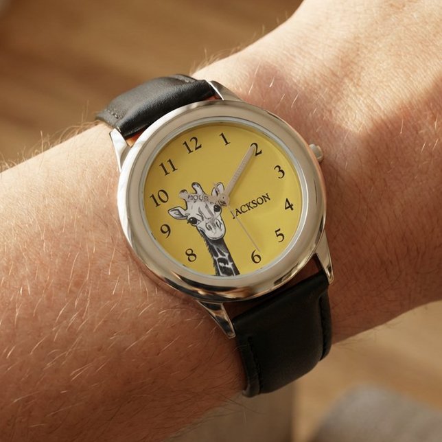 Cute Kids Giraffe Personalized Watch (Creator Uploaded)