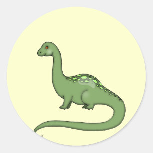 Cute Kids Green Dinosaur Sticker