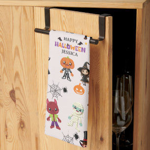 Cute Kids Halloween Costume Party Kitchen Towel