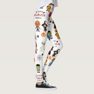 Cute Kids Halloween Costume Party Pattern Leggings