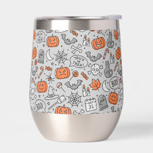 Cute Kids Halloween Doodle Pattern