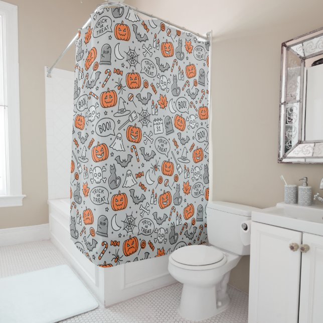 Cute Kids Halloween Doodle Pattern (In Situ)
