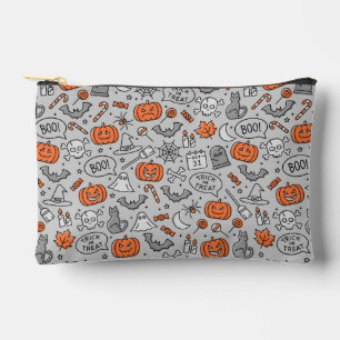 Cute Kids Halloween Doodle Pattern Accessory Pouch
