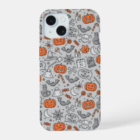 Cute Kids Halloween Doodle Pattern