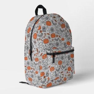 Cute Kids Halloween Doodle Pattern Printed Backpack