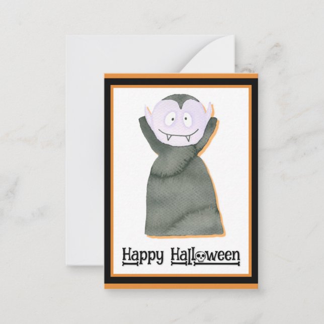 Cute Kids Halloween Dracula Vampire Card (Front)