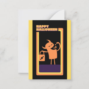 Cute Kids Halloween Monster Trick or Treat Card