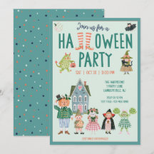 Cute Kids Halloween Party Invitation