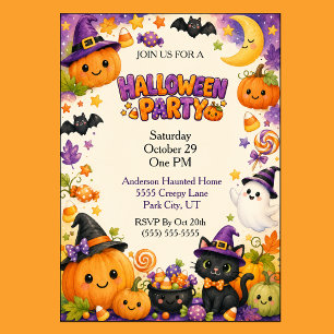Cute Kid's Halloween Party Invitation