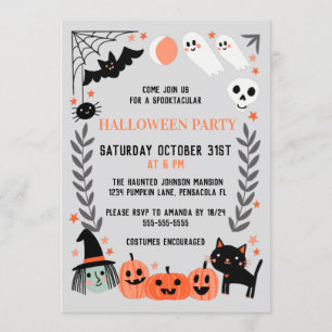 Cute Kids Halloween party Invitation