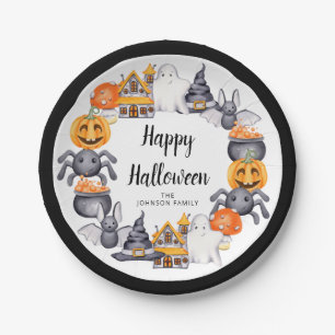 Cute Kids Halloween Party Paper Plate