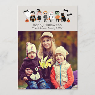 Cute Kids Halloween Photo Card