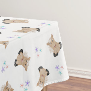 Cute Kids Horse Barnyard Farm Animals  Tablecloth