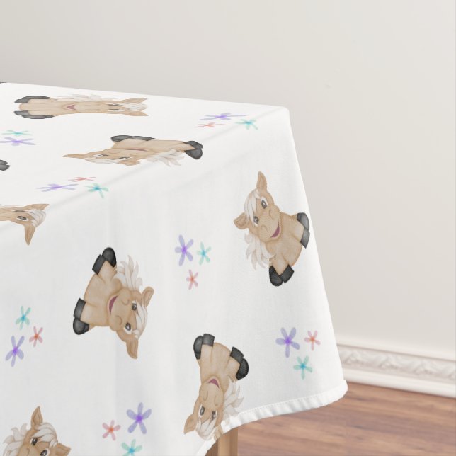 Cute Kids Horse Barnyard Farm Animals  Tablecloth (In Situ)