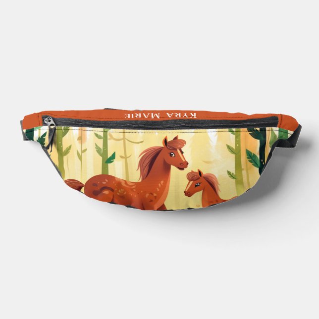 Cute kids horse lovers add name fanny pack (Lay Down)