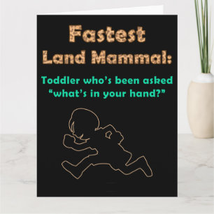Cute Kids Humour: Fastest Land Mammal Toddler Funn Card