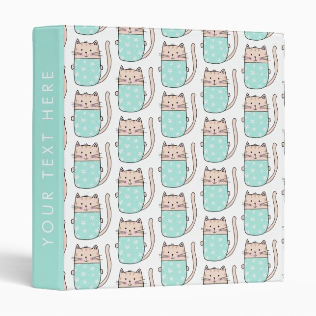 Cute kids kitty cat pattern binder (Front/Spine)