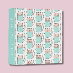 Cute kids kitty cat pattern binder