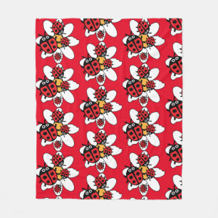 Cute Kids ladybird Family   Fleece Blanket