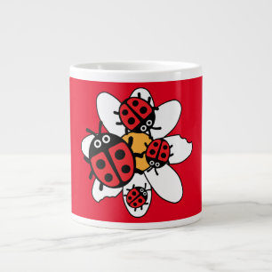 Cute Kids ladybird Family  Large Coffee Mug