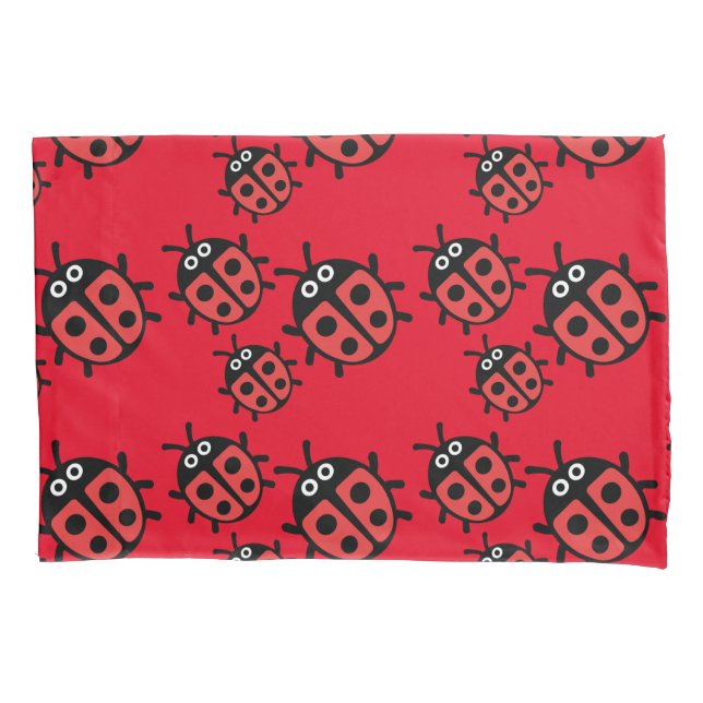 Cute Kids ladybird Family   Pillowcase (Front)