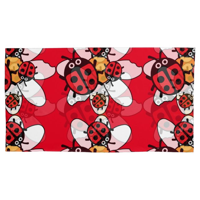 Cute Kids ladybird Family  Pillowcase (Front)