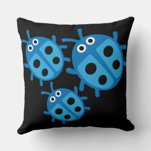Cute Kids ladybird Family Throw Pillow