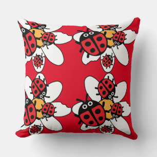 Cute Kids ladybird Family Throw Pillow