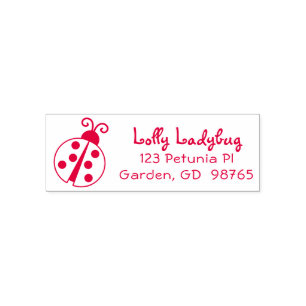 Cute Kids Ladybug Return Address Stamp Self Inking