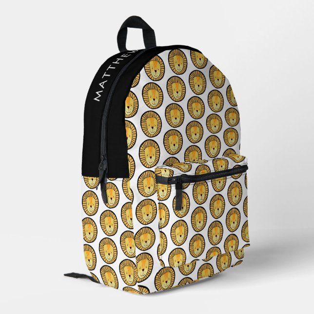 Cute Kids Lion Jungle pattern Printed Backpack (Back Corner Left)