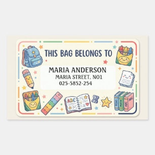 Cute Kids Name Labels : This Bag Belong To
