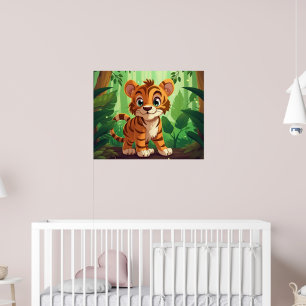 cute kids nursery tiger jungle lovers Poster