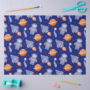 Cute Kids Outer Space Astronaut Tissue Paper
