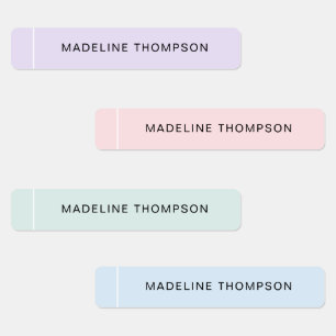 Cute Kids Pastel Colour Lined Name