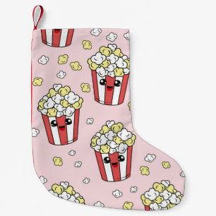 Cute kids pattern Colorful pop corn on the abstrac Small Christmas Stocking