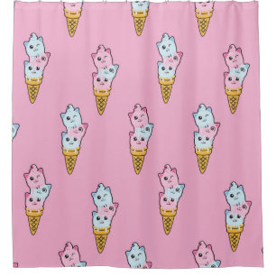 Cute kids pattern Colourful ice cream on the abstr