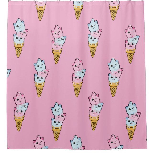 Cute kids pattern Colourful ice cream on the abstr (Front)