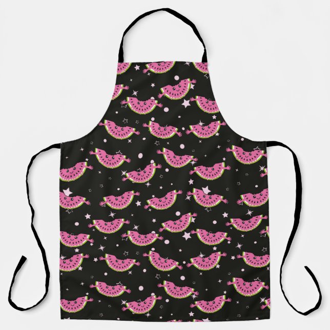 Cute kids pattern Colourful ice cream on the abstr Apron (Front)