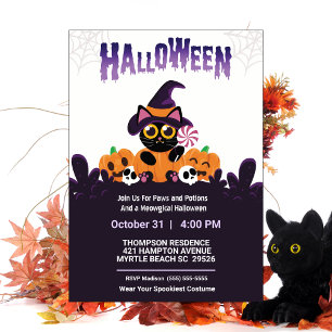 Cute Kids Paws Potion Halloween Party   Invitation