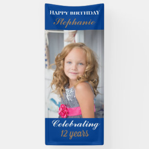 Cute Kids Personalized Happy Birthday Party  Banner