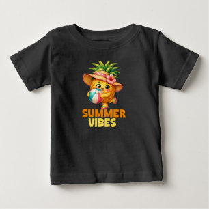 Cute Kids Pineapple Summer Vibes Baby T-Shirt