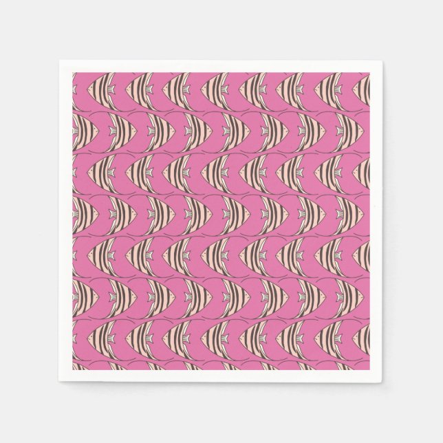 Cute kids pink fish pattern napkin (Front)