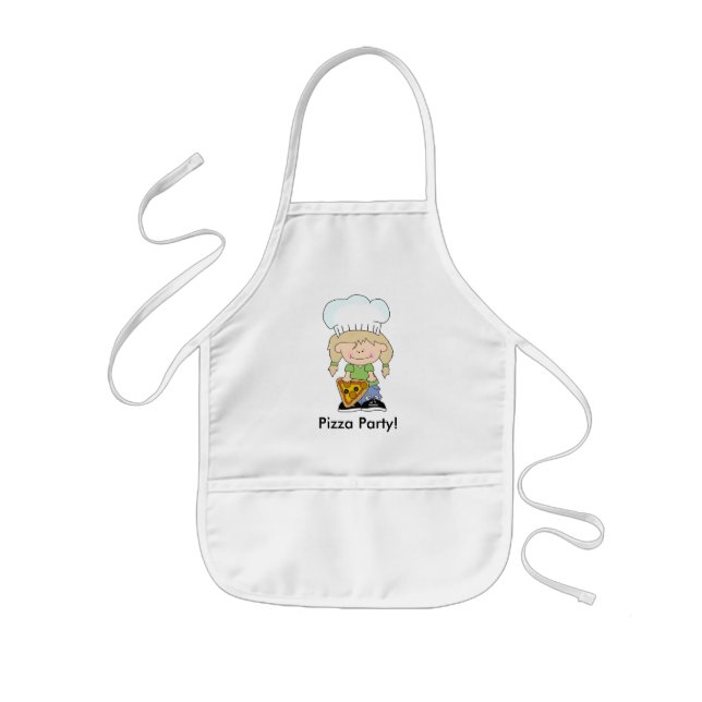 Cute Kids Pizza Party Chef Kids Apron (Front)